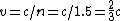 v=c/n = c/1.5 = \frac{2}{3}c